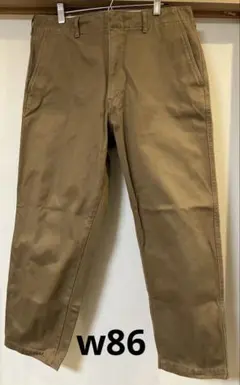 UNIQLO U ワイドフィットテーパードアンクルチノ w86 カーキ　美品