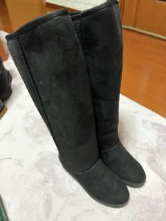 ブラックスエードロングブーツ　Mサイズ