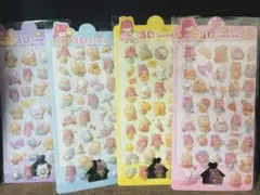 3D 女の子と動物のぷくぷくシール4枚セット