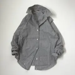 MUSE ミューズドゥーズィエムクラス ワイヤーカラー ストライプシャツ