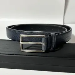 PRADA プラダ Sサイズ 76/30 レザー ベルト ネイビー シルバー金具のサムネイル
