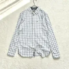 トミーヒルフィガー◆ギンガムチェック柄長袖シャツ/オーバーサイズ ロゴ刺繍