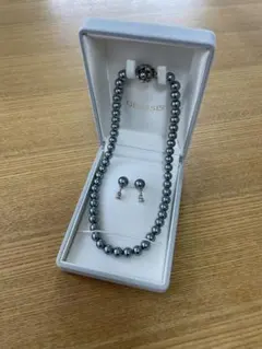 GENESIS グレー真珠 ネックレス&イヤリングセット