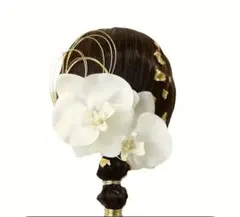 胡蝶蘭　髪飾り　4点セット　卒業式　結婚式　和装　振袖　撮影　水引　ヘアアクセ