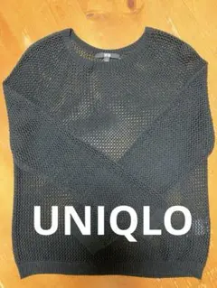 UNIQLO 3Dメッシュクルーネックセーター　ブラック