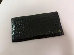 ダンヒル　ブラックレザー クロコダイル型押し 長財布