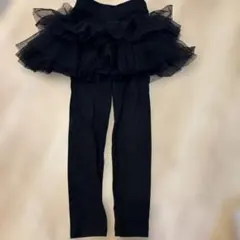 フリル付きブラックレギンス 120