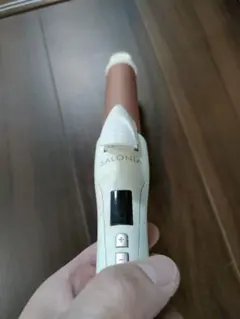 SALONIA 二重カールアイロン ホワイト/ローズゴールド