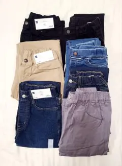 新品　GU　ノビノビストレートパンツ　150 ３枚＋中古140 150 ４枚