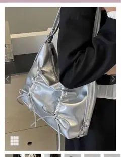 GRL 2Wayギャザーリボンリュック [at2297] シルバー