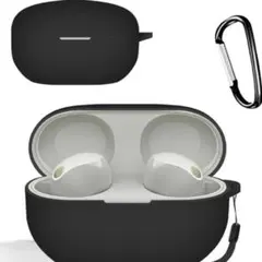 WF-1000XM5 ケースカバー ブラック 黒 傷防止 シリコン SONY