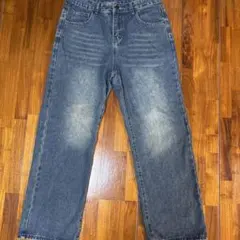 ダークブルーワイドレッグデニム