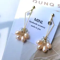 B-12.【SALE】色付淡水パール大人上品ピアスイヤリング