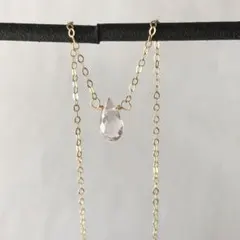 【14kgf】ローズクォーツのドロップネックレス1002