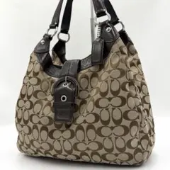 Coach Soho Shoulder Bag Signature Beige