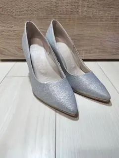 【極美品】エスペランサ　シルバー　パンプス　ヒール　結婚式