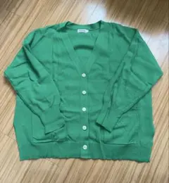 LEPSIM グリーン Vネック カーディガン