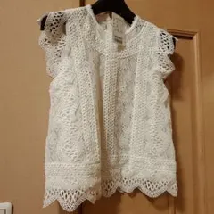 ♡Honeys♡ノースリーブレーストップス♡ホワイト♡