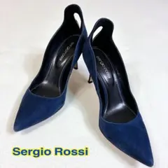 【極美品】Sergio Rossi ハイヒール バックデザイン ネイビー 36