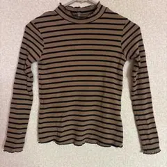 GU ブラウン✖️黒ストライプ 長袖カットソー 140cm
