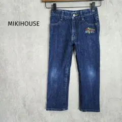 ミキハウス 100 デニムパンツ コットン ウエストサイド調整ゴム付 a6433