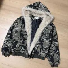 極美品 カモフラージュ ファージャケット 迷彩柄 アウター ブルゾン ミリタリー