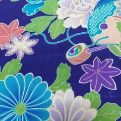 錦紗C-123古布　アンティーク　おもちゃ尽くし　着物はぎれ　リメイク用　襤褸