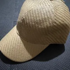 ZARA 編み込み 麦わら　ストロー　ベースボール　ラフィアエフェクト　キャップ