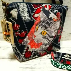 昭和レトロ ショルダーバッグ ミニミニポーチ付き 化け猫