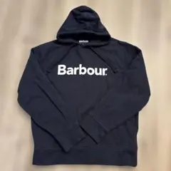 【値下中❗️】Barbour 黒 ロゴ入り パーカー XL