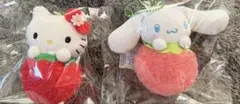 いちごマスコットぬいぐるみ　ハローキティ シナモロール ファミマ限定