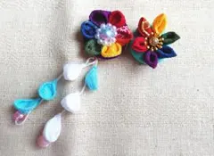 レインボーフラッグ色　つまみ細工　LGBT