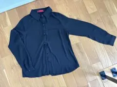 黒長袖シャツ シースルー Mサイズだと思います 1回着用のみ