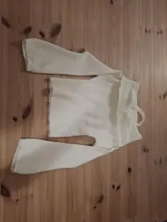 オフショルダーリブ編み長袖セーター