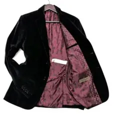 【未使用級】ZARA ベルベット(ベロア)　テーラードジャケット　黒　L〜XL