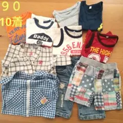 90٠95 サイズ子供服セット チェック柄・ドット柄のサムネイル