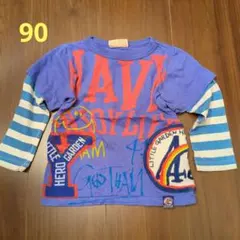 ゴッサム　長袖Tシャツ 紫色　ボーダーのサムネイル