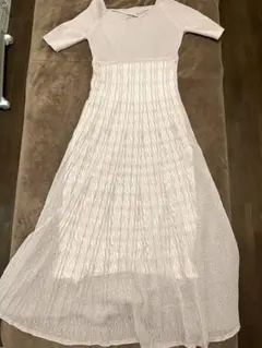 マーキュリーデュオ シアーストライプフレアニットワンピースSサイズ