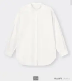 GU バンドカラーシャツ ロング ブラウス ホワイト