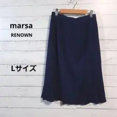 レナウン　マルサ　ネイビー タイトスカート　ウエストゴム　Lサイズ　裏地　/39