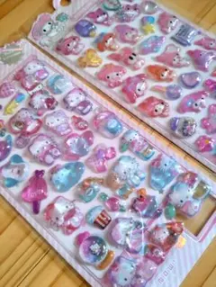 ハローキティ マイメロディ ボンボンドロップシール 各1枚計2シート