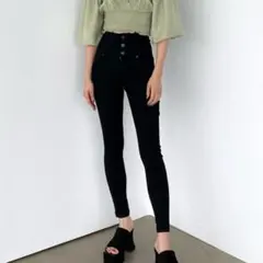 EMODA 【ELDER】NUDEハイウエストデニム ブラック