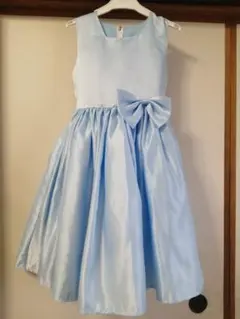 140 水色リボン付きフレアドレス　キャサリンコテージ