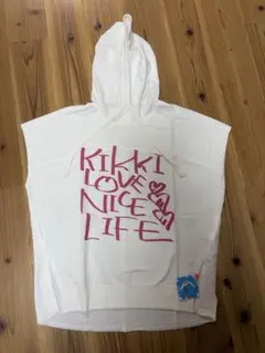 【新品タグ付き】kikki キッキ ノースリーブ パーカー ホワイト