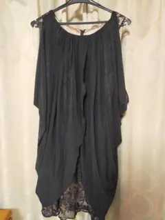 レースワンピース　黒ゴールド　ドレス　結婚式　2次会　同窓会