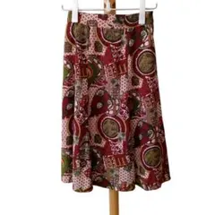 VINVERT 【9AR M】ひざ丈スカート ユニーク 総柄 美品 レディースのサムネイル