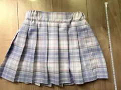子供パステルカラー チェック柄 プリーツスカートのサムネイル