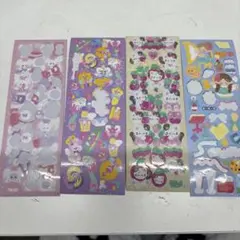 カラフルなキャラクターシール4シートセット