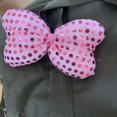 スクバに♡可愛い♡一個600円！ リボン型♡ピンクスパンコール♡デカリボンゴム！