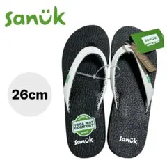 【新品】Sanuk サヌーク ビーチサンダル 26.5cm ヨガマット素材 黒白のサムネイル